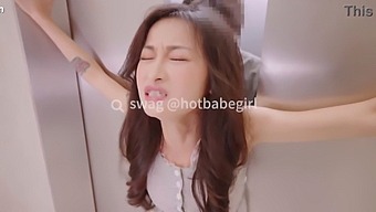 A Petite Asian Girl Gets Stuck In An Elevator And Has Sex Resulting In A Creampie, As Seen On Swag.Live With The Code Dmx-0054.